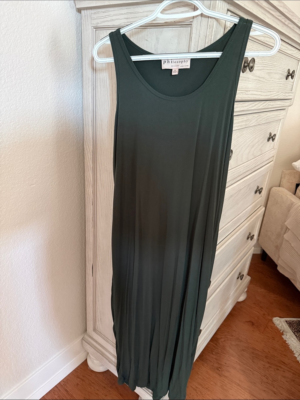 Philosophy Sleeveless Maxi Dress in Forest Green - Picture 1 of 3